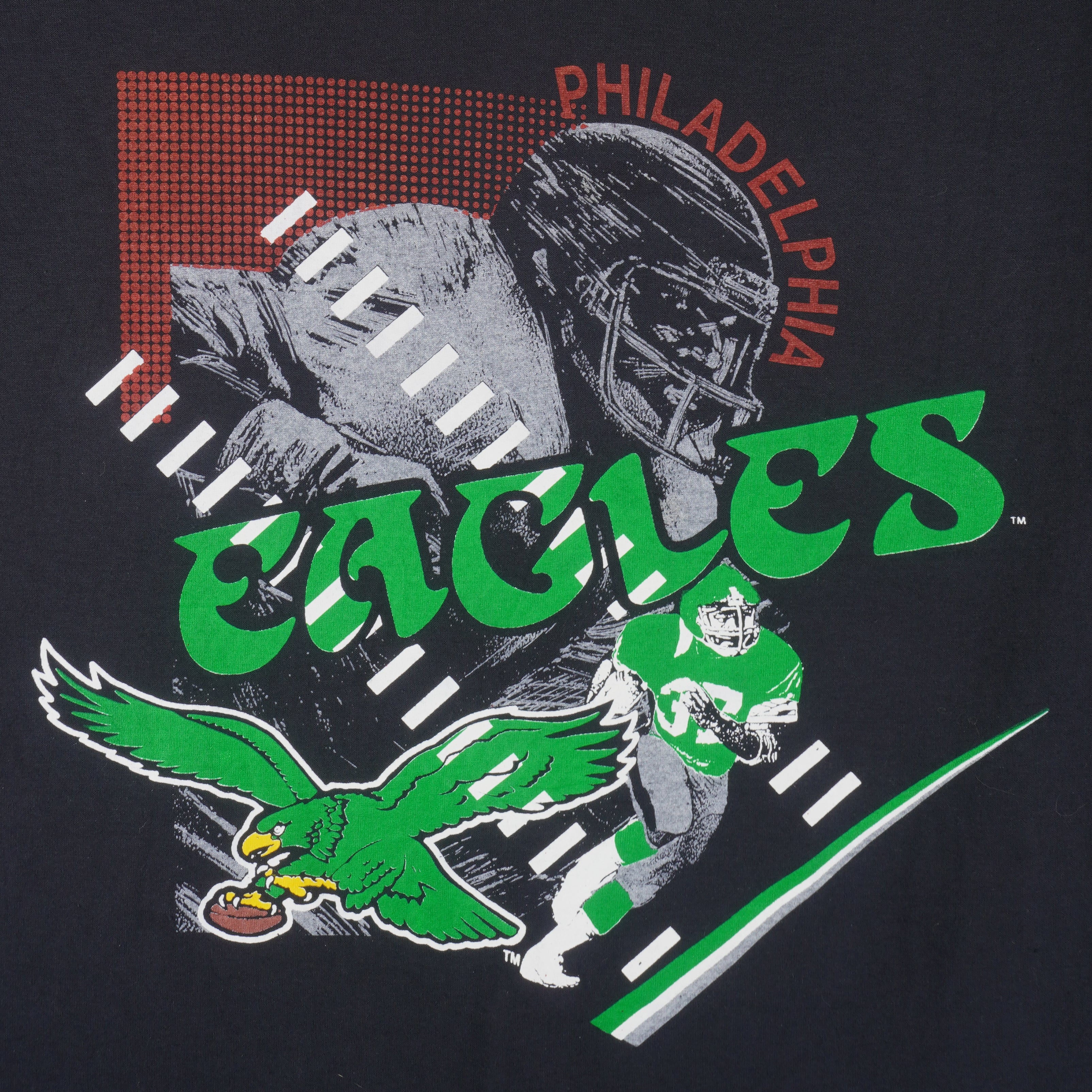 NFL (Trench) - Philadelphia Eagles Big Logo T-Shirt 1990s Large Vintage Retro Football