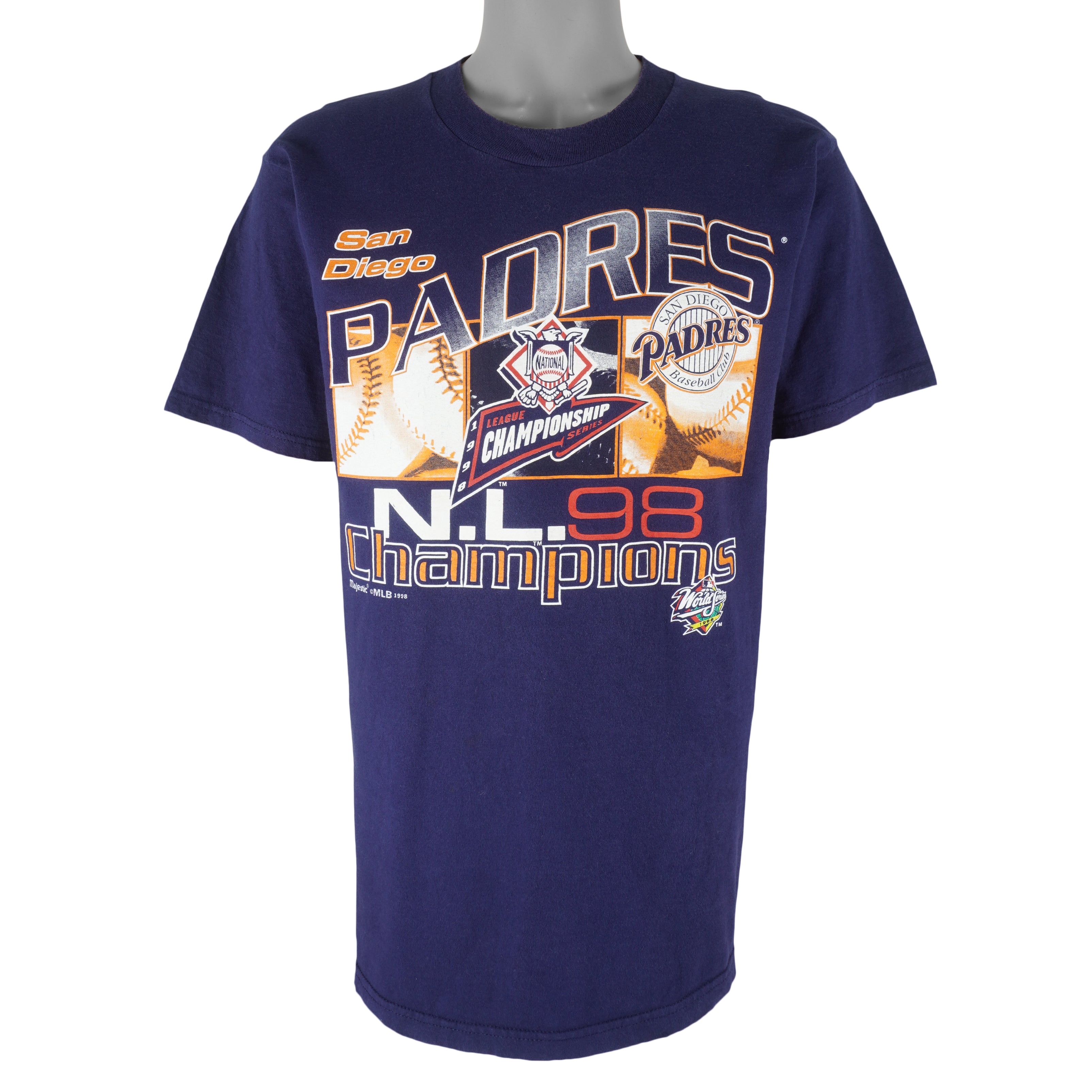 MLB (Majestic) - San Diego Padres National League T-Shirt 1998 Large Vintage Retro Baseball