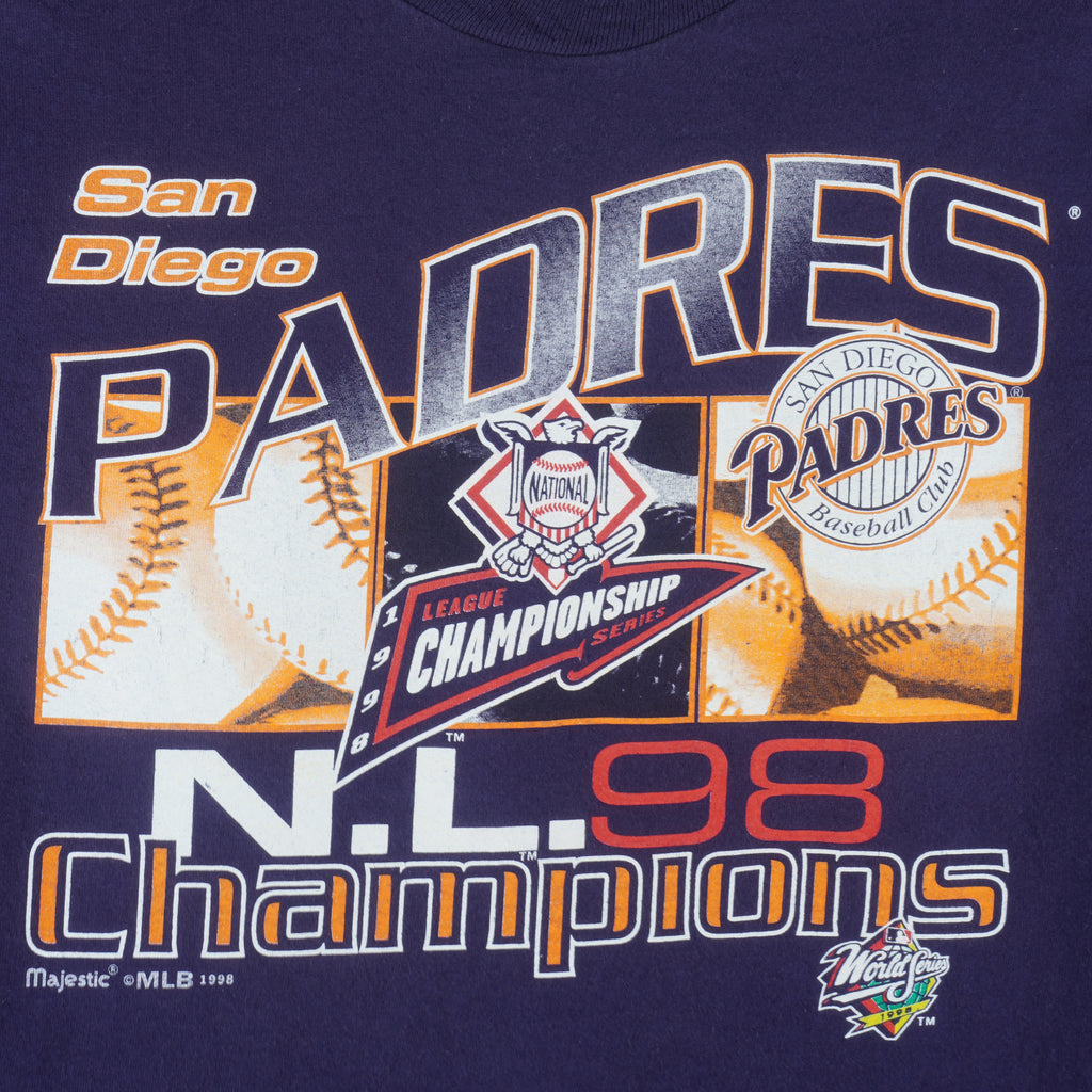 MLB (Majestic) - San Diego Padres National League T-Shirt 1998 Large Vintage Retro Baseball