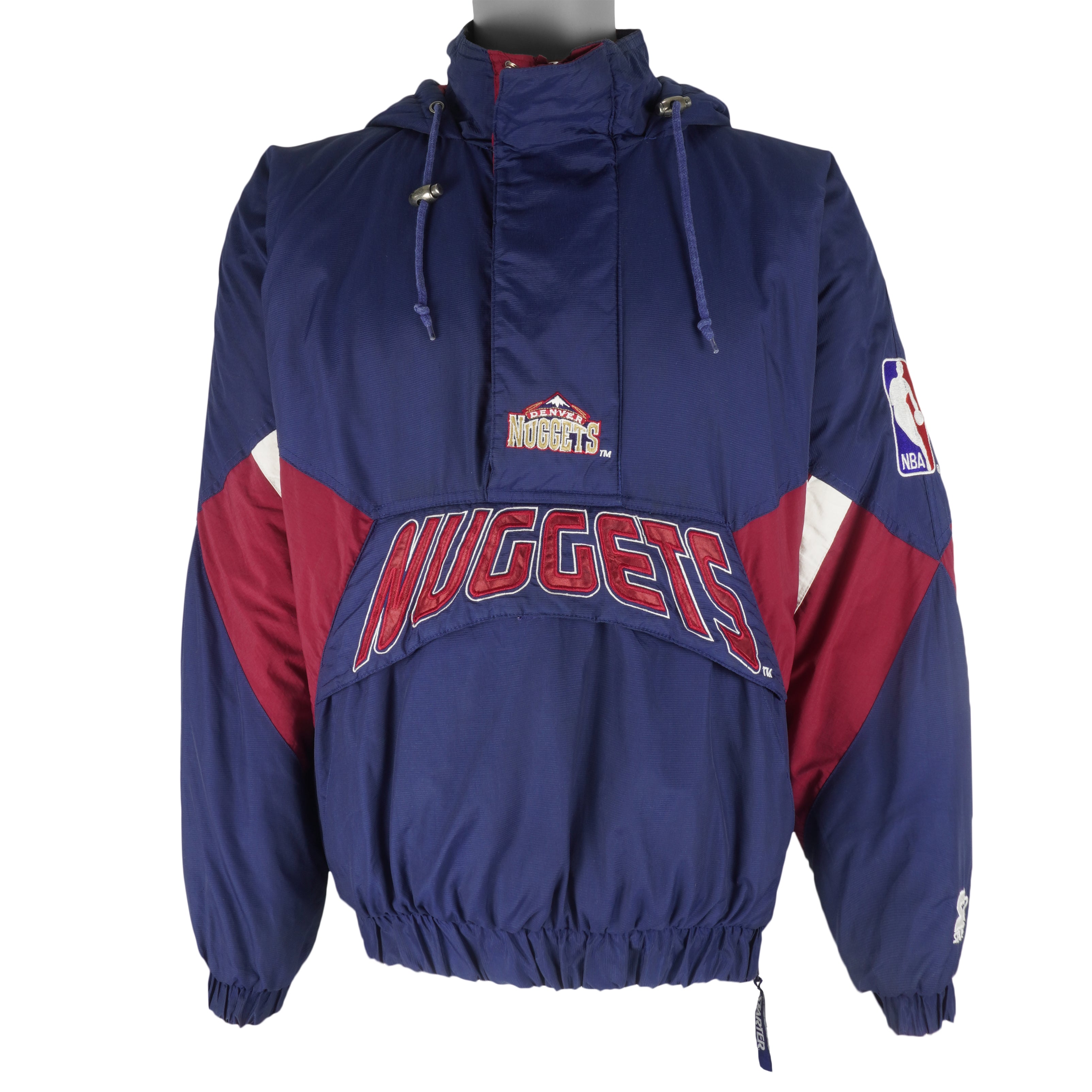 Starter - Denver Nuggets 1/2 Zip Jacket 1990s Medium Vintage Retro Basketball