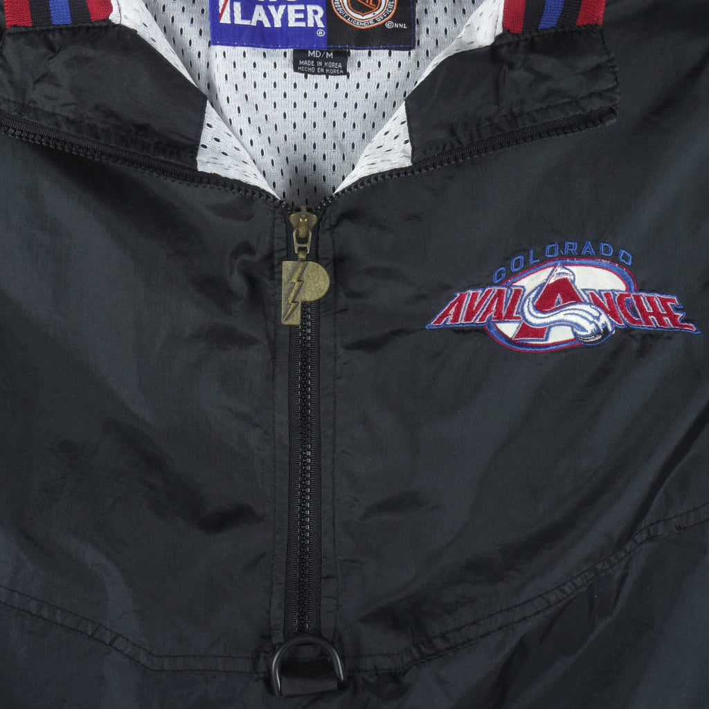 NHL (Pro Player) - Colorado Avalanche Windbreaker 1990s Medium Vintage Retro Hockey