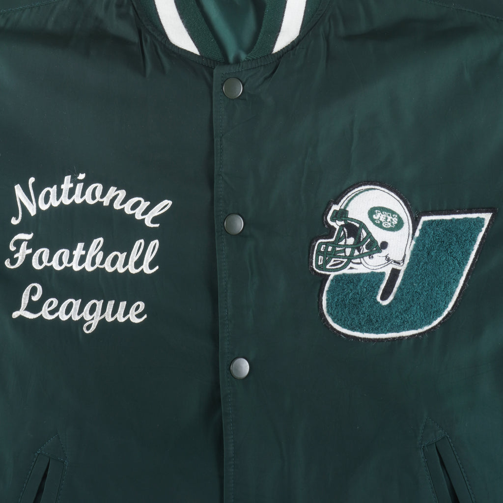 NFL - New York Jets Embroidered Jacket 1990s Large Vintage Retro Football