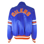 NHL (Chain) - Edmonton Oilers Satin Jacket 1990 Large Vintage Retro Hockey