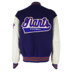 NFL (De Long) - New York Giants Leather Wool Varsity Jacket 1990s X-Large