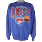 NBA (Logo 7) - Sacramento Kings Crew Neck Sweatshirt 1980s X-Large