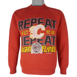 NHL (Woody Sports)- Calgary Flames Sweatshirt 1990 Medium Vintage Retro Hockey