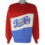 Vintage - Red & Blue Pepsi Cola Sweatshirt 1990s Large