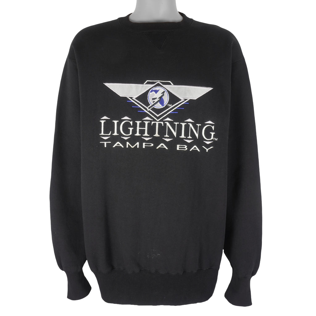 NHL (Logo 7) - Tampa Bay Lightning Sweatshirt 1990s X-Large Vintage Retro Hockey
