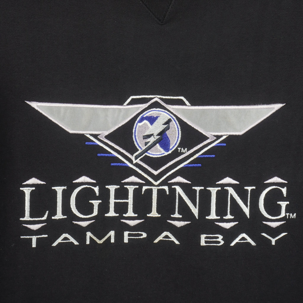 NHL (Logo 7) - Tampa Bay Lightning Sweatshirt 1990s X-Large Vintage Retro Hockey