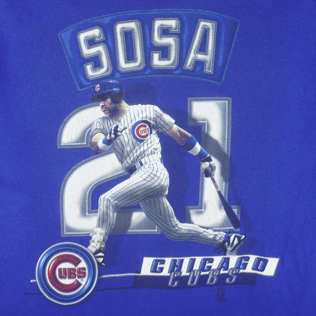 MLB (Starter) - Chicago Cubs Sosa No. 21 T-Shirt 1990s X-Large Vintage Retro Baseball