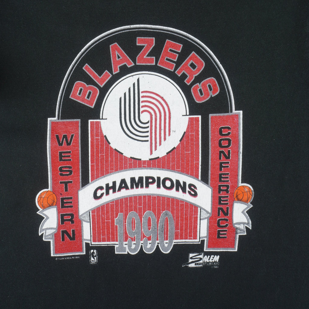 NBA (Salem) - Portland Trail Blazers Champions T-Shirt 1990 Large Vintage Retro Basketball