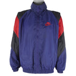 Nike - Blue with Red And Black Big Swoosh Windbreaker 1990s Medium