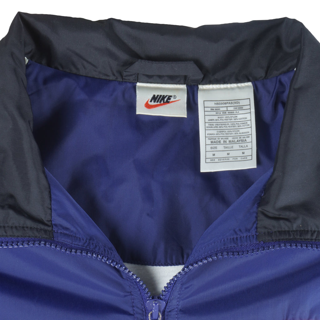 Nike - Blue Zip-Up Windbreaker 1990s Medium Vintage Retro