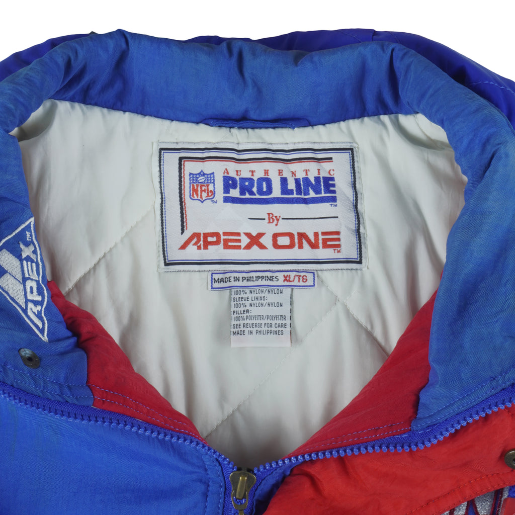 NFL (Apex One) - New York Giants Hooded Puffer Jacket 1990s X-Large Vintage Retro Football