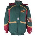 NBA (Logo Athletic) - Seattle SuperSonics Puffer jacket 1990s Large Vintage Retro Basketball