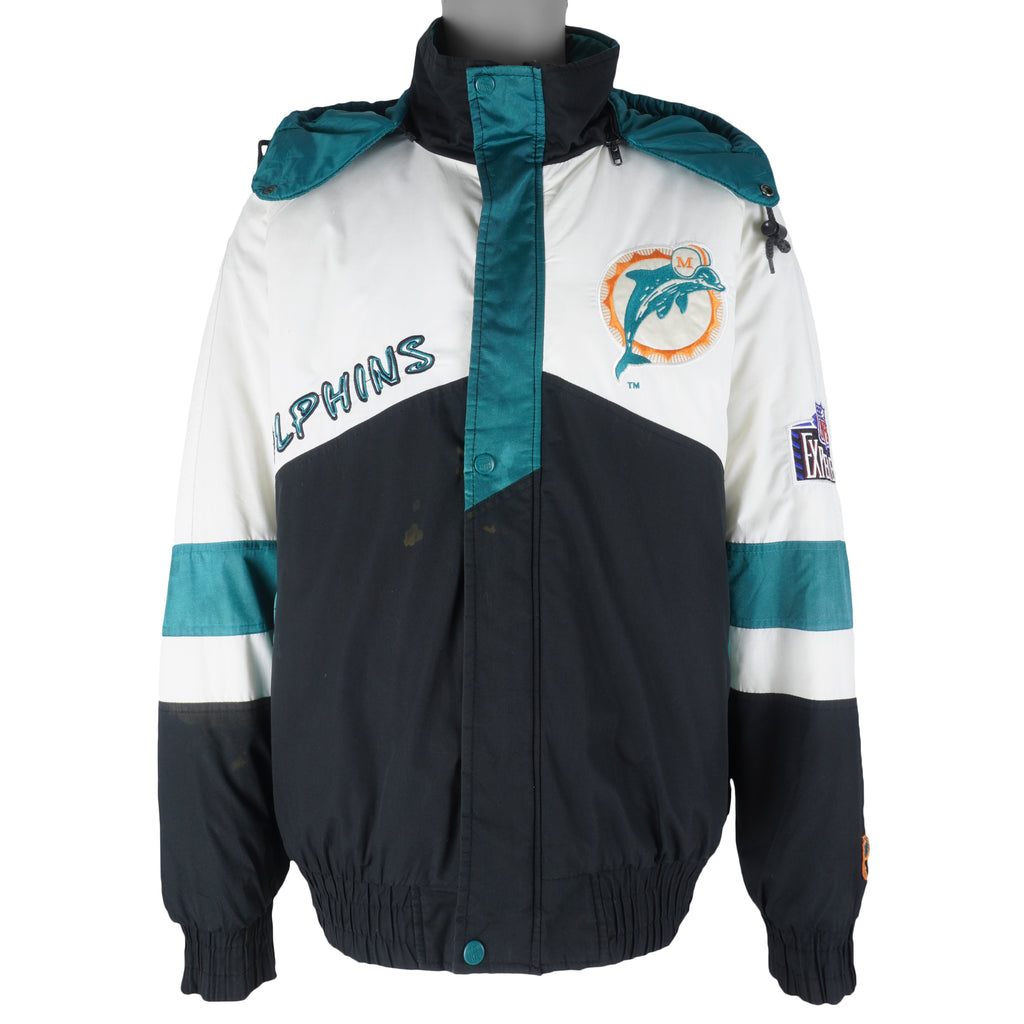 NFL (Pro Player) - Miami Dolphins Puffer Jacket 1990s X-Large Vintage Retro Football