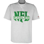 NFL (Nutmeg) - Philadelphia Eagles Embroidered T-Shirt 1990s Large Vintage Retro Football