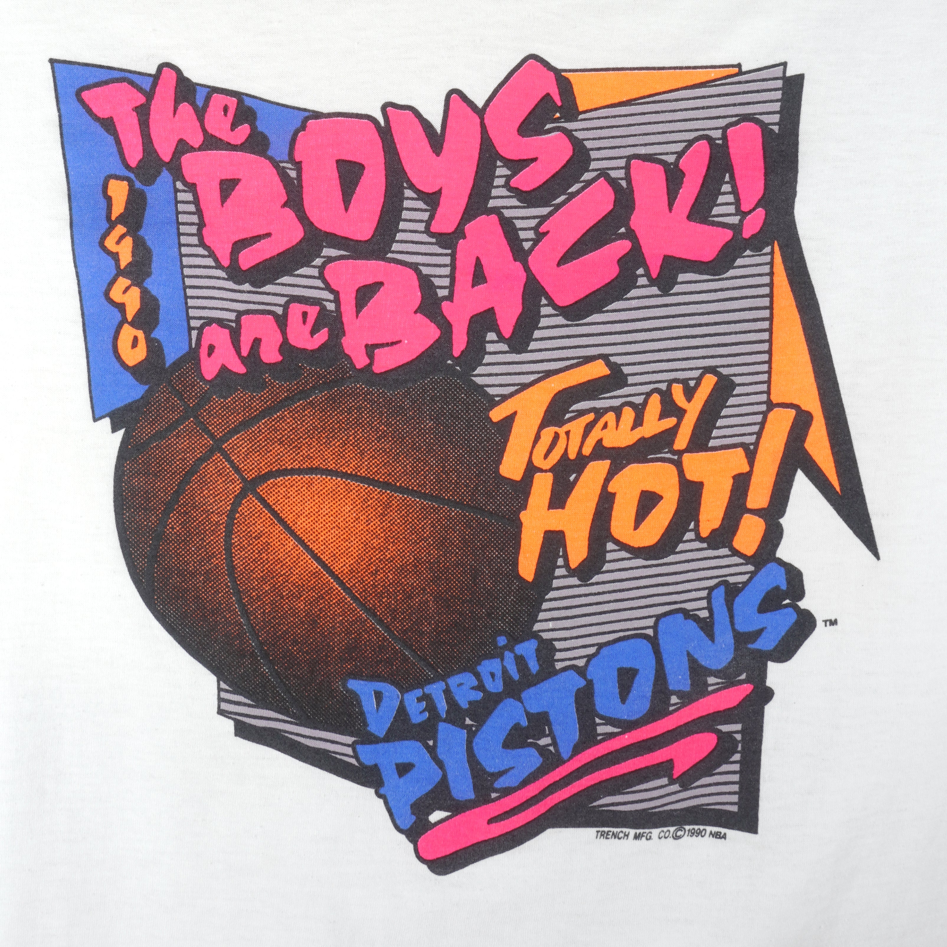 NBA - Detroit Pistons Bad Boys Totally Hot T-Shirt 1990 Large Vintage Retro Basketball