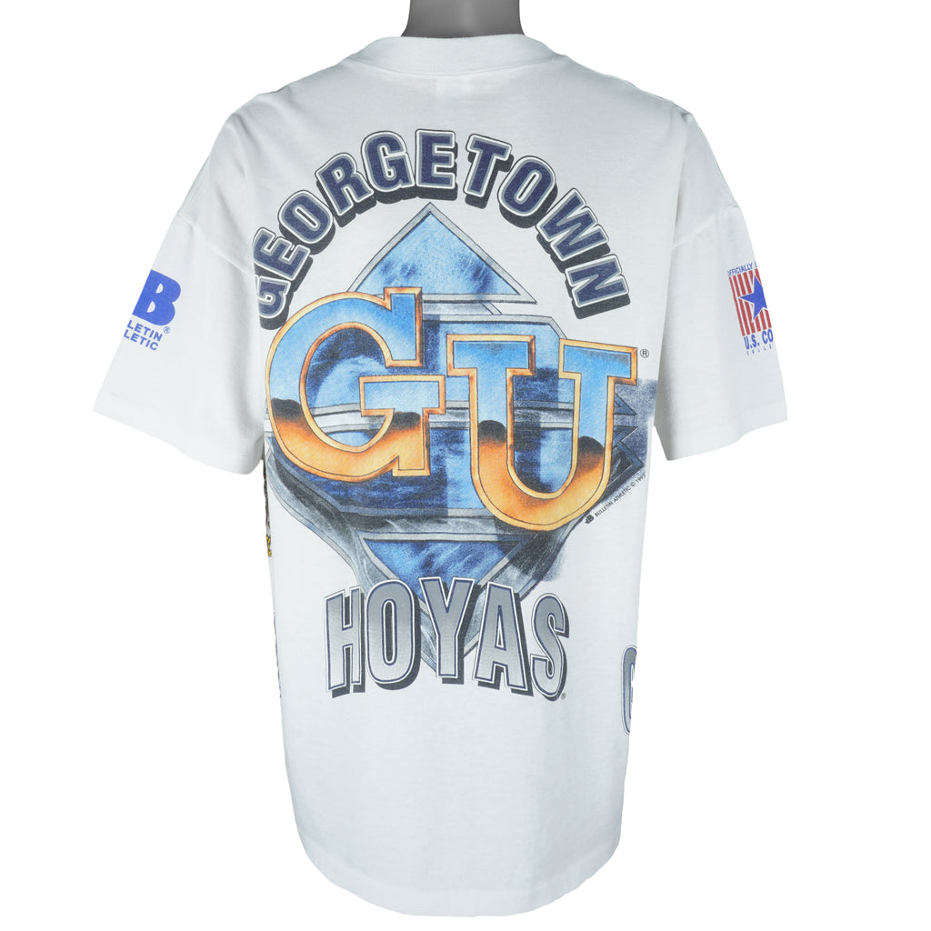 NCAA (Bulletin Athletic) - University of Georgetown Hoyas T-Shirt 1993 X-Large Vintage Retro Football College