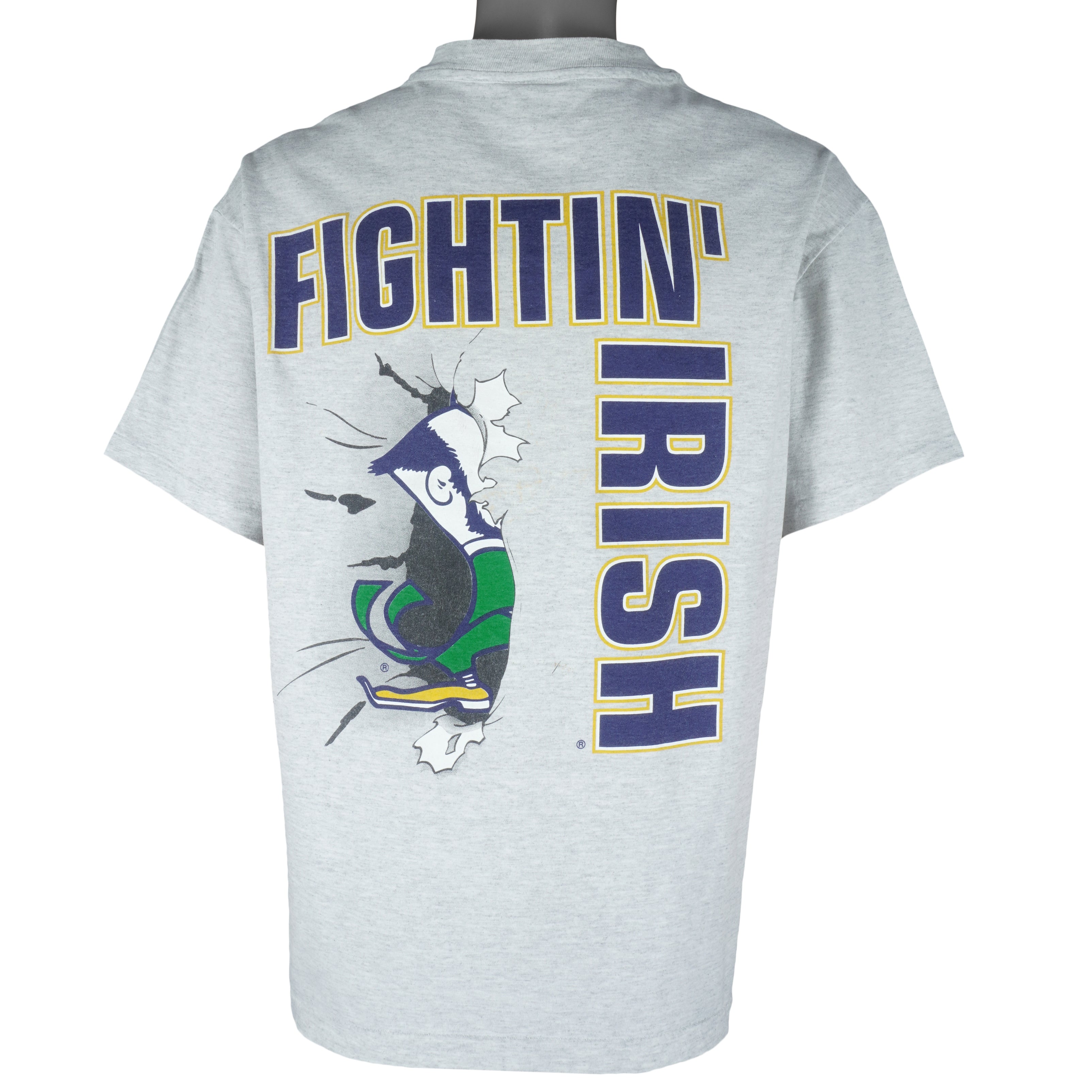 NCAA (Nutmeg) - Notre Dame Fighting Irish Breakout T-Shirt 1990s X-Large Vintage Retro Football College
