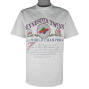 MLB (Nutmeg) - Minnesota Twins World Series Champions T-Shirt 1991 Large