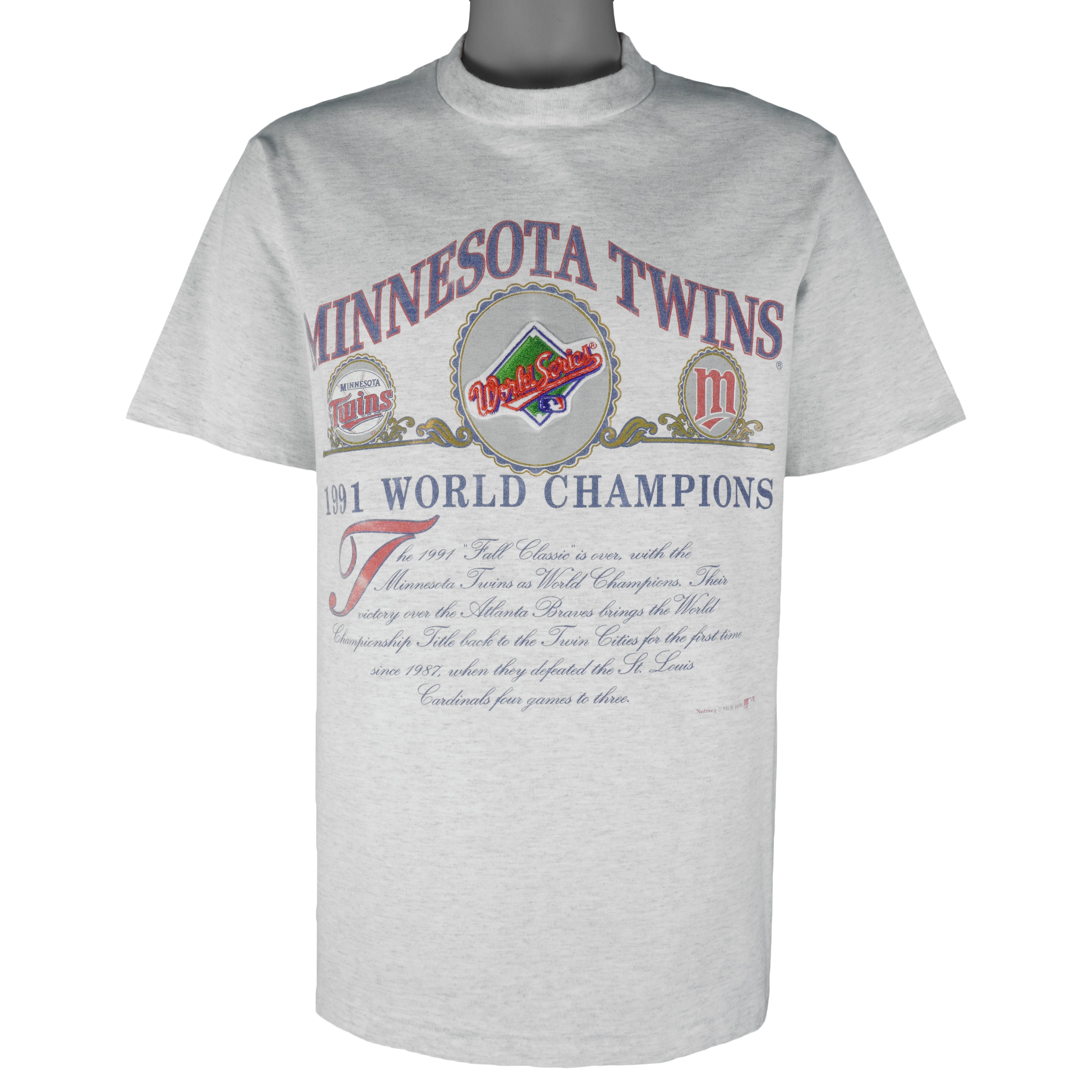 MLB (Nutmeg) - Minnesota Twins World Series Champions T-Shirt 1991 Large