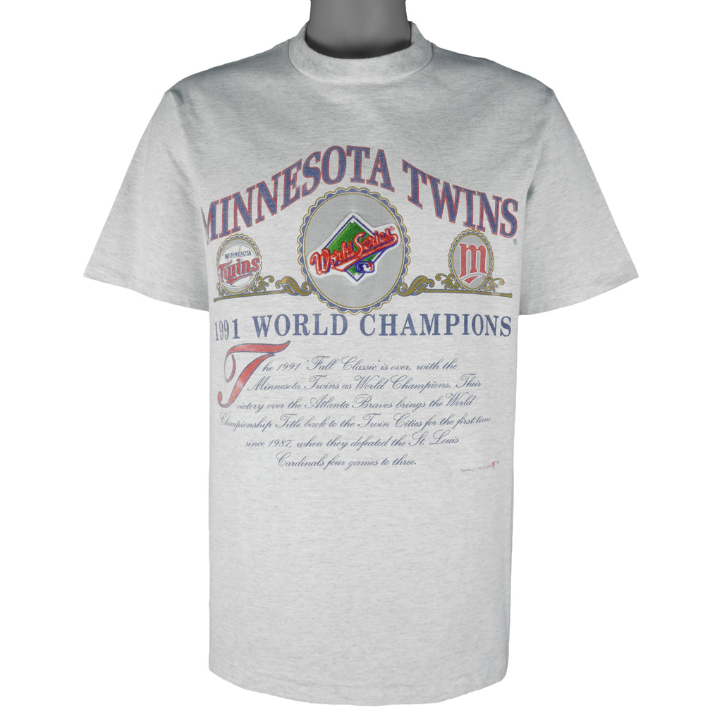 MLB (Nutmeg) - Minnesota Twins World Series Champions T-Shirt 1991 Large