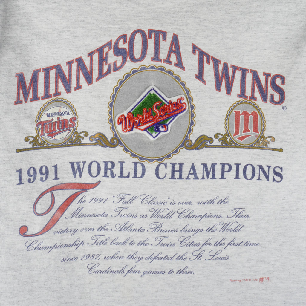 MLB (Nutmeg) - Minnesota Twins World Series Champions T-Shirt 1991 Large
