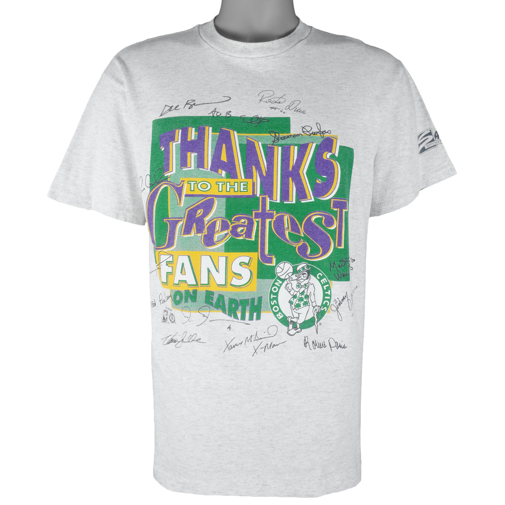 NBA (Salem) - Boston Celtics Autographed Thanks To The Greatest Fans T-Shirt 1990s X-Large