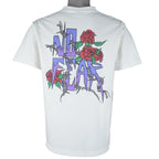 Vintage (No Fear) - Roses And Barbed Wired Single Stitch T-Shirt 1990s Large Vintage Retro