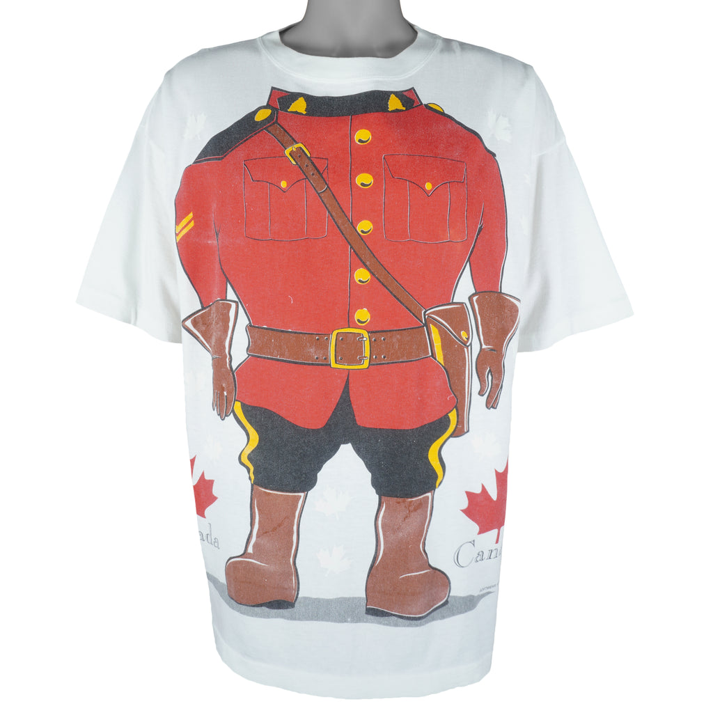 Vintage (Softwear Athletics) - Royal Canadian Mountain Police T-Shirt 1992s X-Large Vintage Retro