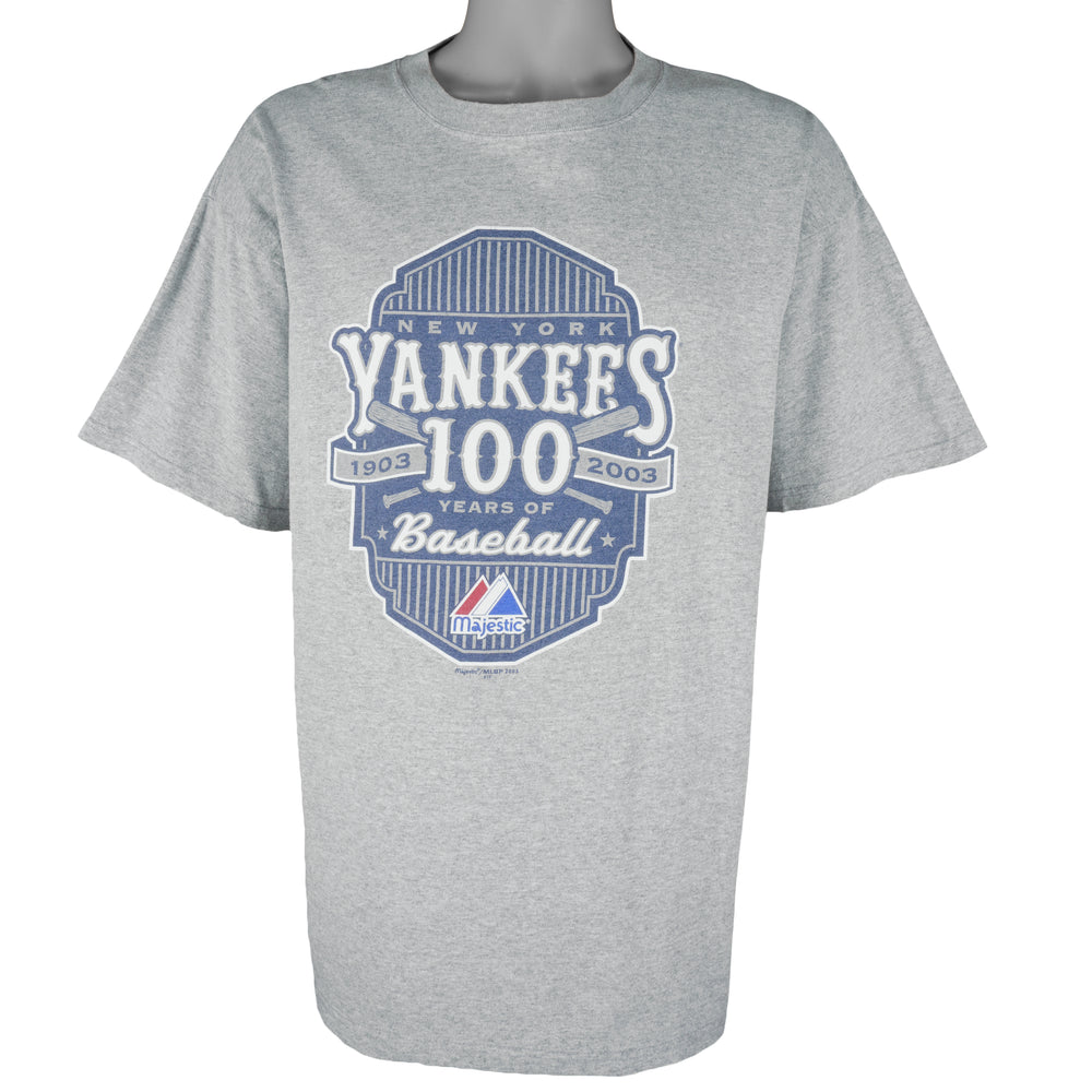MLB (Majestic) - New York Yankees 100 Years of Baseball T-Shirt 2003 X-Large Vintage Retro Baseball