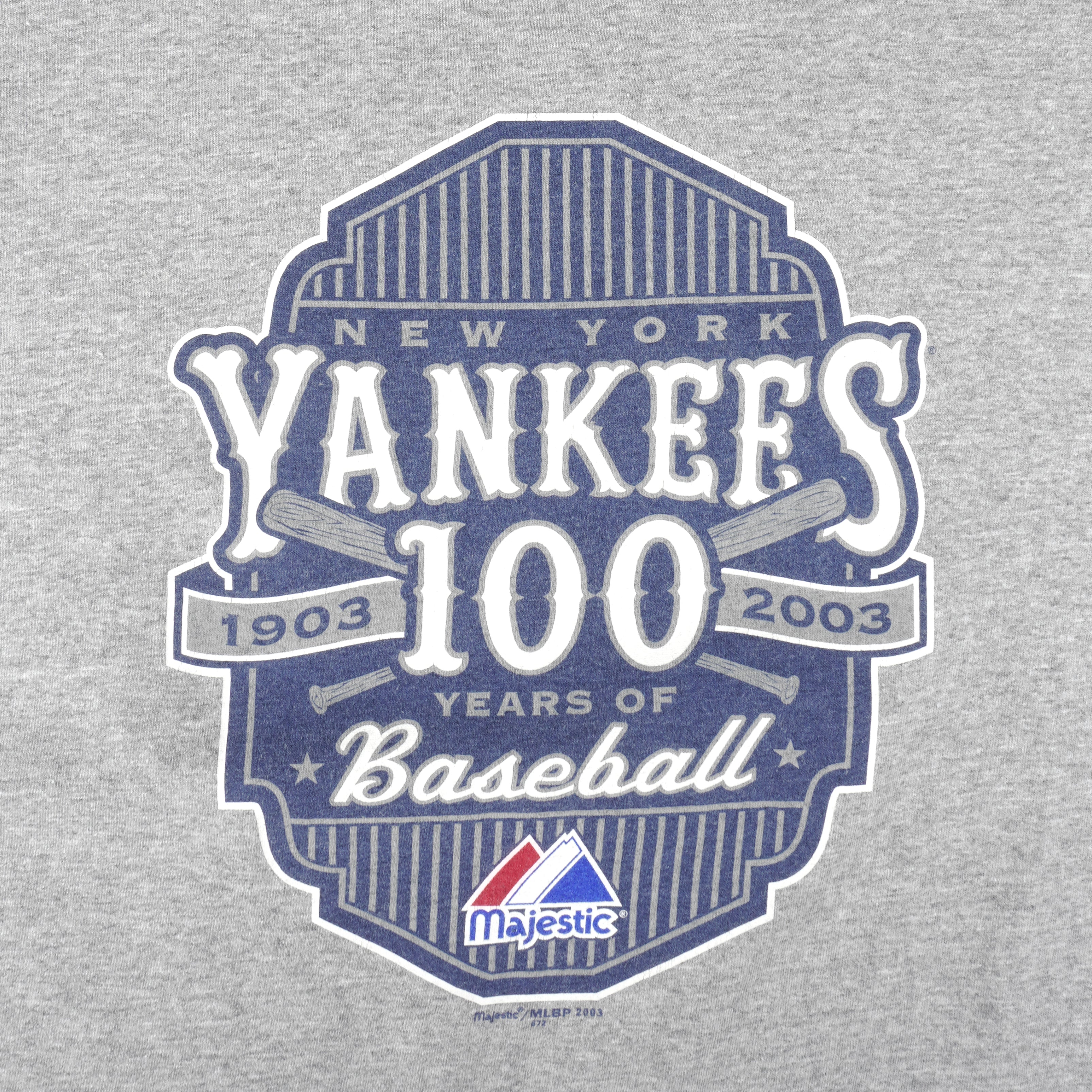 MLB (Majestic) - New York Yankees 100 Years of Baseball T-Shirt 2003 X-Large Vintage Retro Baseball