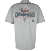 NHL (CCM) - New Jersey Devils Stanley Cup Champions T-Shirt 2003 X-Large Vintage Retro Hockey