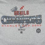 NHL (CCM) - New Jersey Devils Stanley Cup Champions T-Shirt 2003 X-Large Vintage Retro Hockey