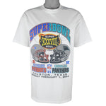 NFL (Hanes) - Patriots VS Panthers Super Bowl Matchups T-Shirt 2004 Large Vintage Retro Football