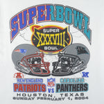 NFL (Hanes) - Patriots VS Panthers Super Bowl Matchups T-Shirt 2004 Large Vintage Retro Football
