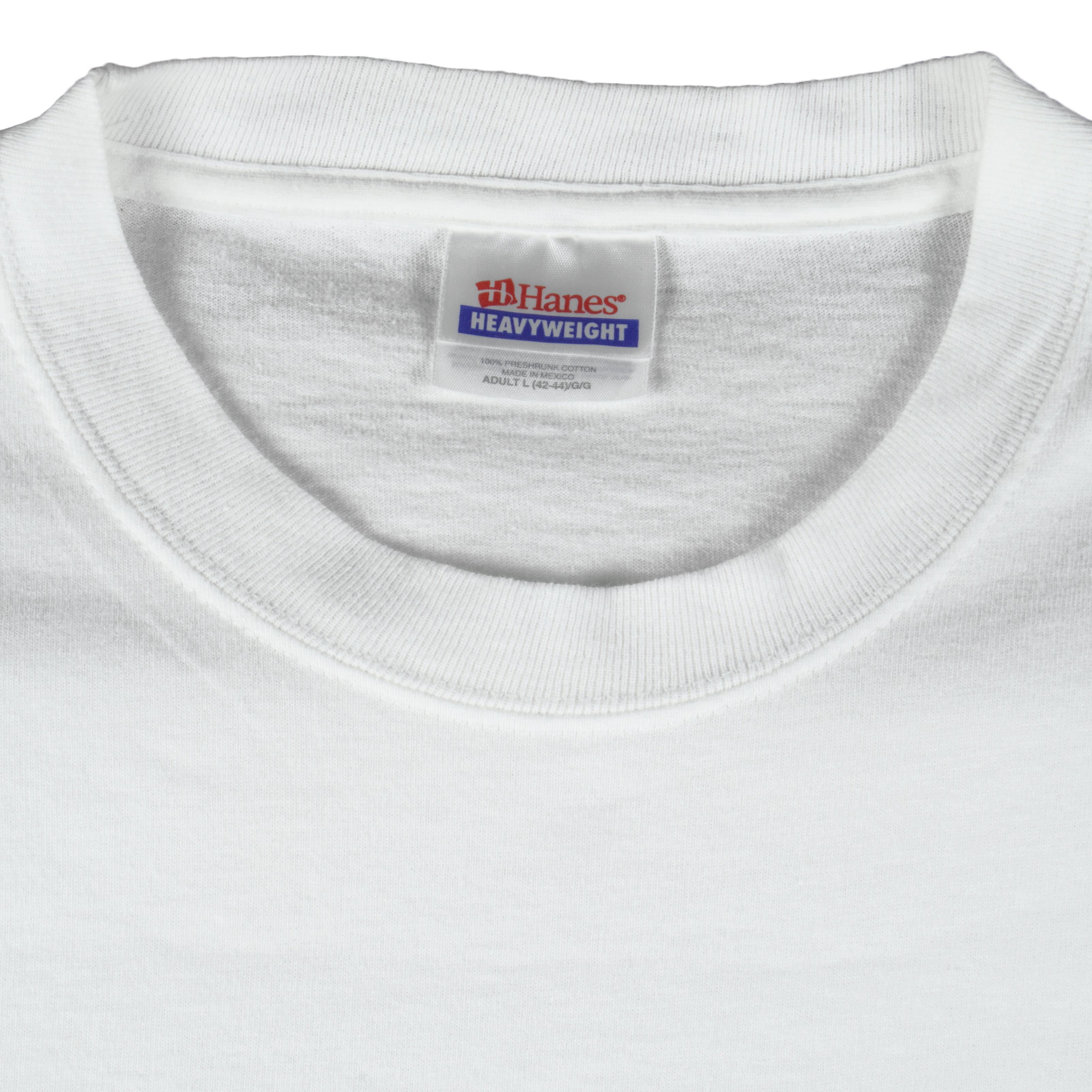 NFL (Hanes) - Patriots VS Panthers Super Bowl Matchups T-Shirt 2004 Large Vintage Retro Football
