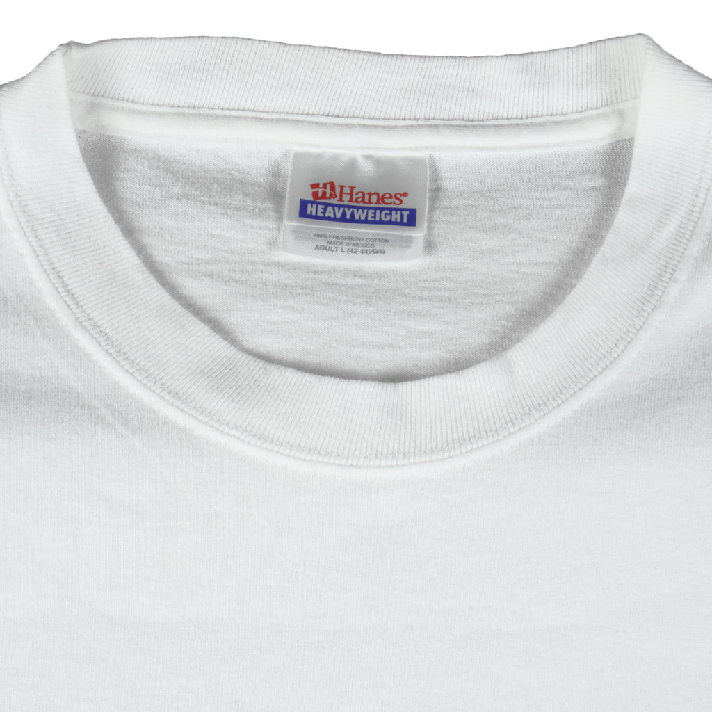 NFL (Hanes) - Patriots VS Panthers Super Bowl Matchups T-Shirt 2004 Large Vintage Retro Football