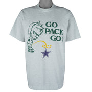 NFL (BEST) - Green Bay Packers X Calvin Go Packs Go T-Shirt 1990s X-Large Vintage Retro Football