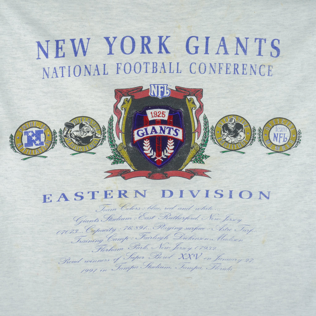 NFL (Nutmeg) - New York Giants Team Profile T-Shirt 1990s X-Large Vintage Retro Football