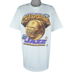 NBA (Lee) - Utah Jazz Western Division Gold Basketball T-Shirt 1997 X-Large