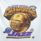 NBA (Lee) - Utah Jazz Western Division Gold Basketball T-Shirt 1997 X-Large Vintage Retro Basketball