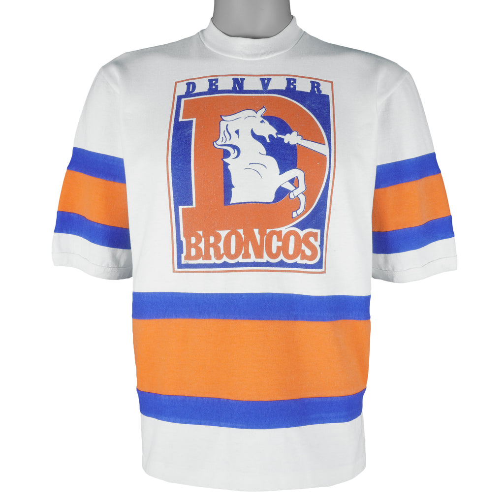 NFL (Nutmeg Mills) - Denver Broncos Jersey T-Shirt 1980s Medium Vintage Retro Football