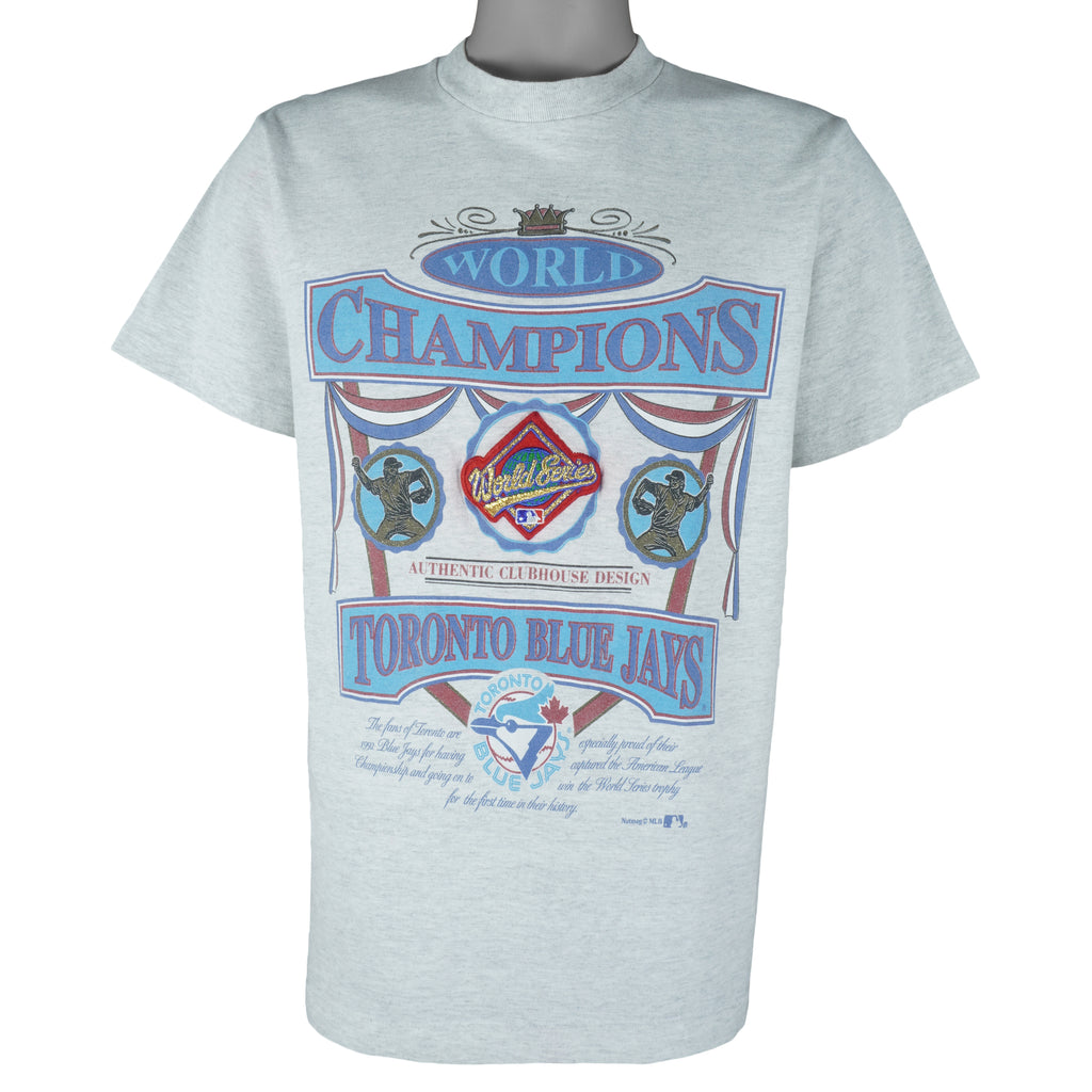 MLB (Nutmeg) - Toronto Blue Jays World Champions T-Shirt 1992 Large Vintage Retro BaseballAC