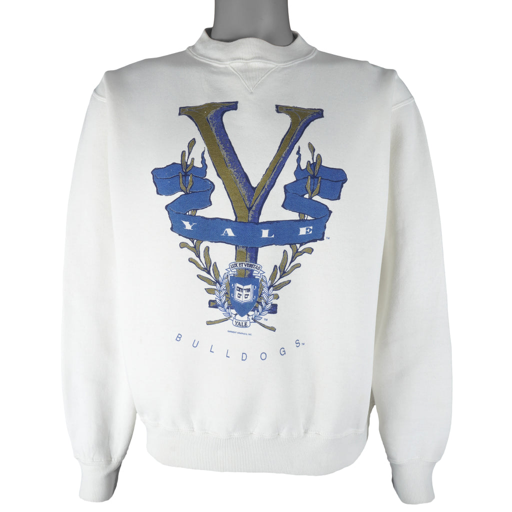 NCAA (Ultimate Sportswear) - Yale Bulldogs Crew Neck Sweatshirt 1990s Medium Vintage Retro