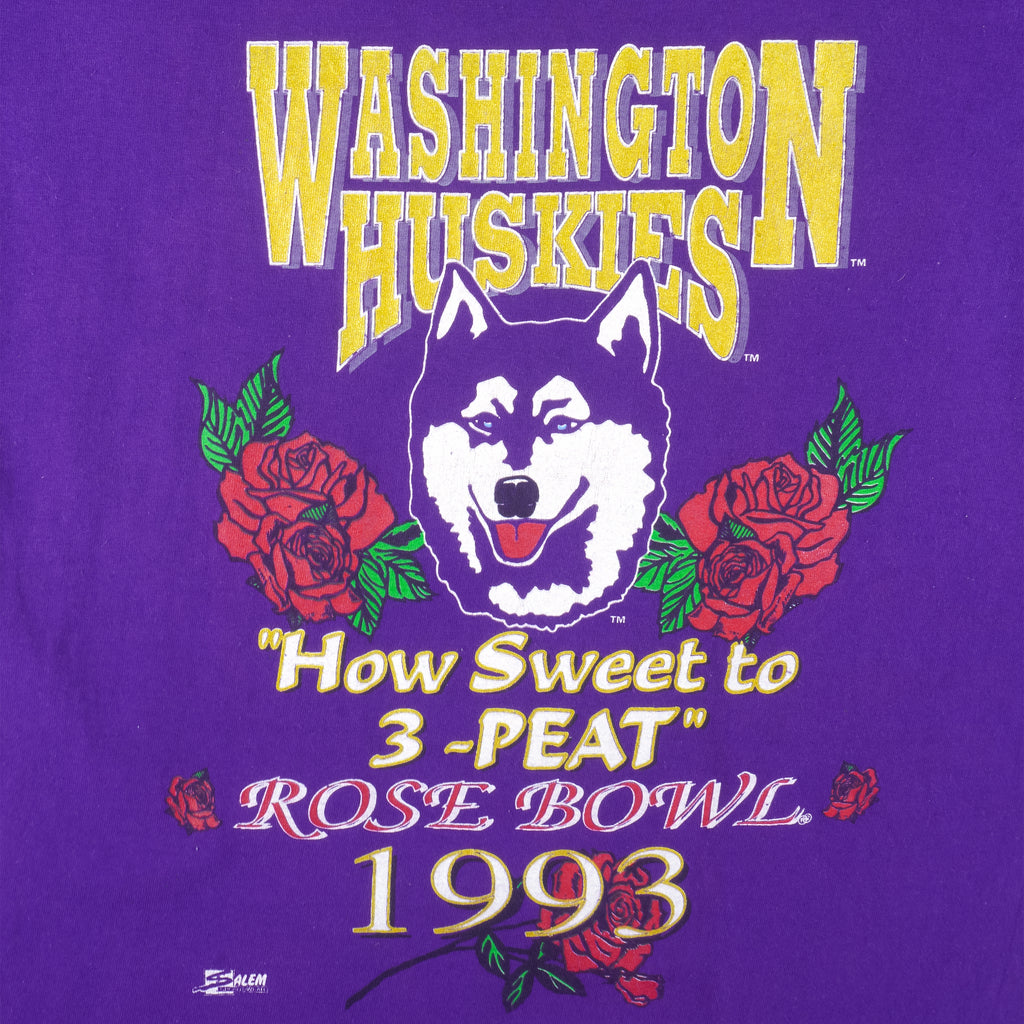 NCAA (Salem) - Washington Huskies Rose Bowl Champions T-Shirt 1993 Large Vintage Retro College