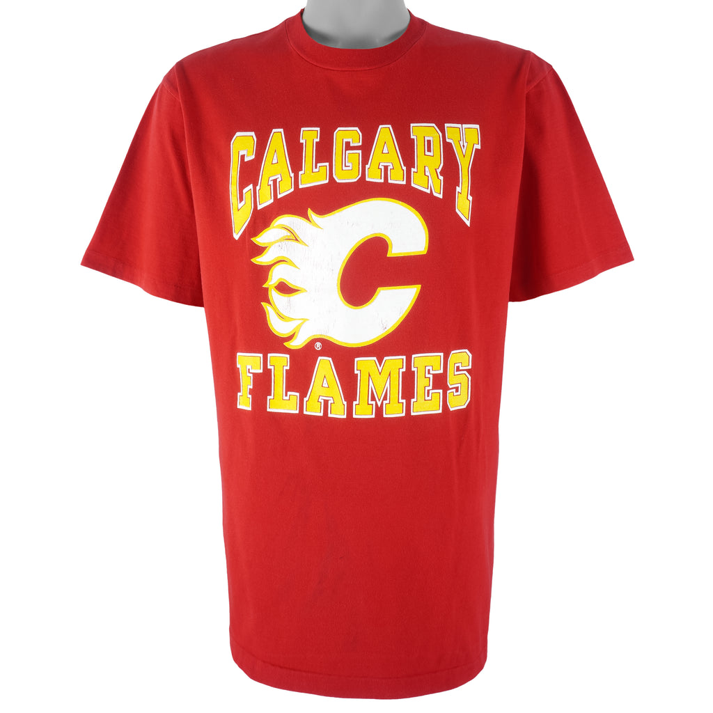 NHL (Waves) - Calgary Flames T-Shirt 1990s Large vintage retro hockey