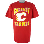 NHL (Waves) - Calgary Flames T-Shirt 1990s Large