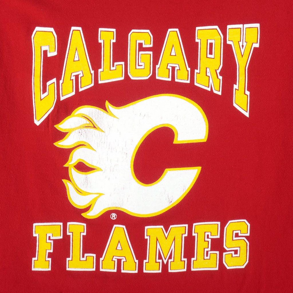 NHL (Waves) - Calgary Flames T-Shirt 1990s Large vintage retro hockey